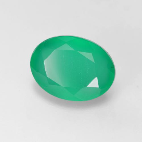 Agate vert naturelle coupe ovale, 1,25 ct, translucide