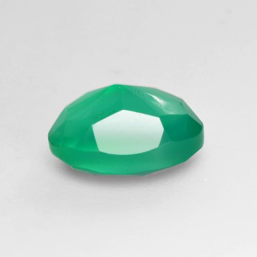 Agate vert naturelle coupe ovale, 1,25 ct, translucide