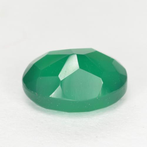 Agate vert naturelle coupe ovale, 1,32 ct, translucide
