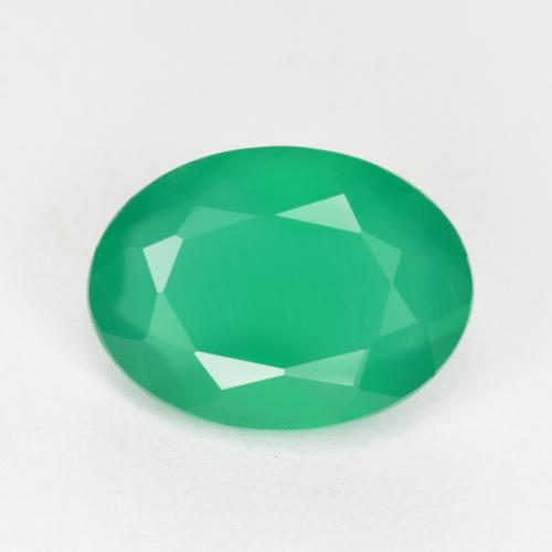 Agate Vert jade naturelle Coupe ovale, 1.00 ct, Translucide