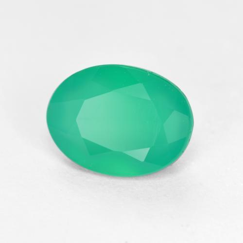 Agate vert naturelle coupe ovale, 1,03 ct, translucide