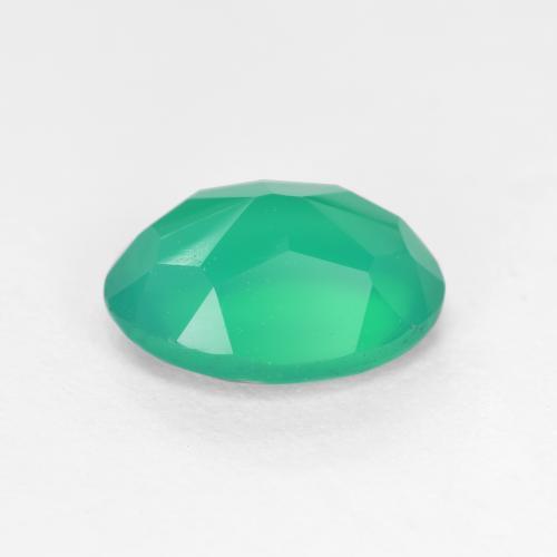 Agate vert naturelle coupe ovale, 1,03 ct, translucide