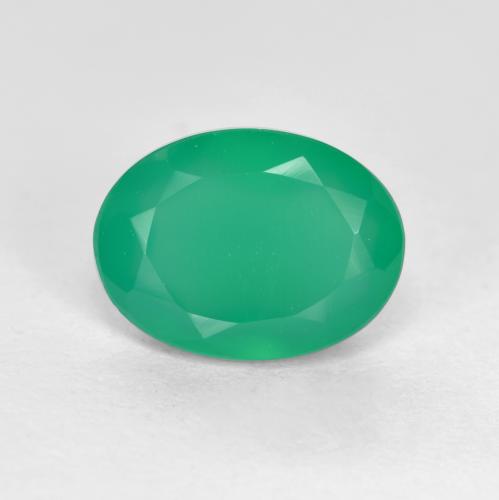 Agate Vert moyen naturelle Coupe ovale, 1.04 ct, Translucide