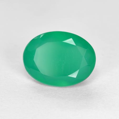 Agate Vert moyen naturelle Coupe ovale, 1.04 ct, Translucide