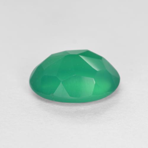 Agate Vert moyen naturelle Coupe ovale, 1.04 ct, Translucide