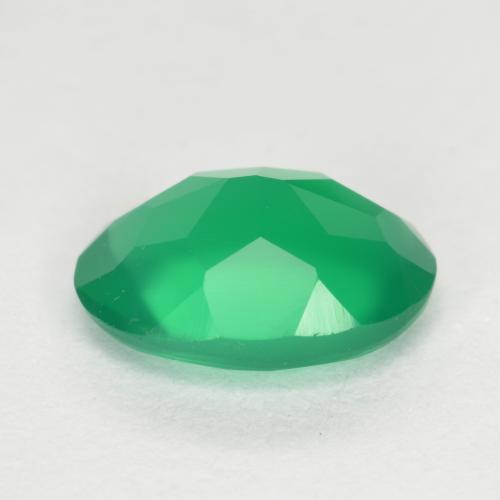Agate vert naturelle coupe ovale, 1,04 ct, translucide