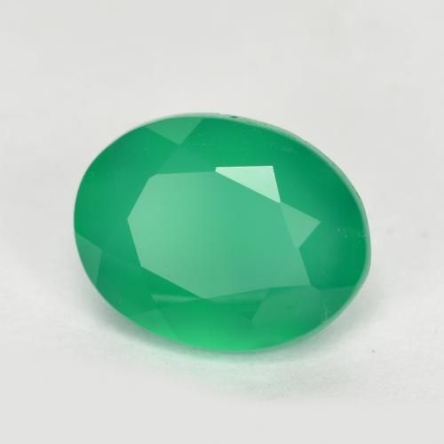Agate Vert moyen naturelle Coupe ovale, 1.14 ct, Translucide