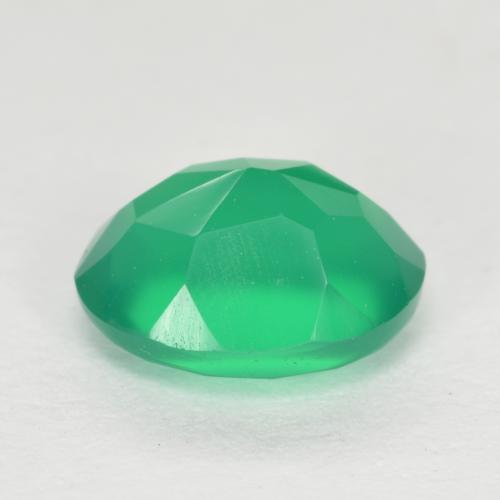 Agate Vert moyen naturelle Coupe ovale, 1.14 ct, Translucide