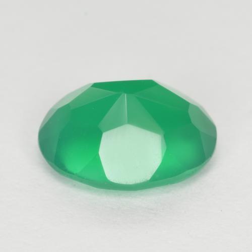 Agate vert naturelle coupe ovale, 1,15 ct, translucide