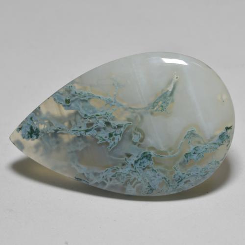 Agate multicolore naturelle en forme de poire, 27,73 ct, translucide