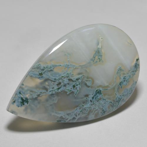 Agate multicolore naturelle en forme de poire, 27,73 ct, translucide