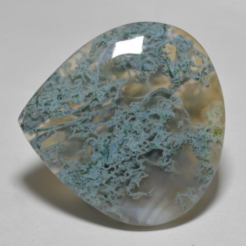 Agate multicolore naturelle en forme de poire, 31,45 ct, translucide