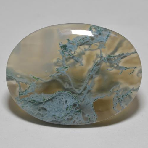 Agate multicolore naturelle coupe ovale, 30,79 ct, translucide