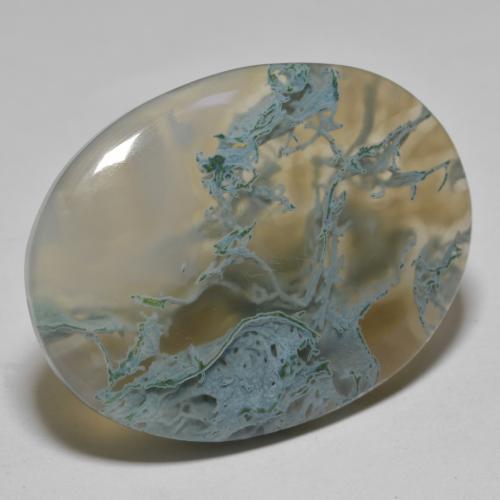 Agate multicolore naturelle coupe ovale, 30,79 ct, translucide