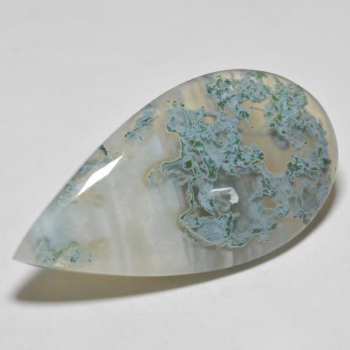 Agate multicolore naturelle en forme de poire, 34,74 ct, translucide