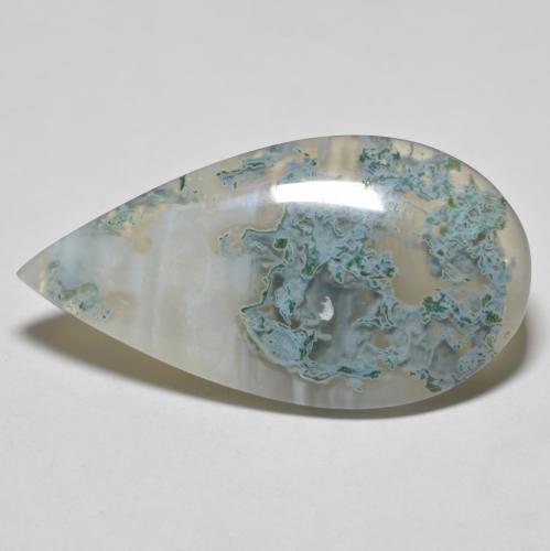 Agate multicolore naturelle en forme de poire, 34,74 ct, translucide