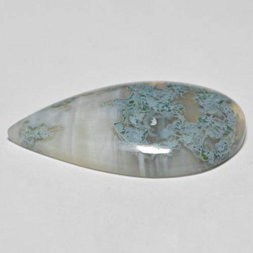 Agate multicolore naturelle en forme de poire, 34,74 ct, translucide