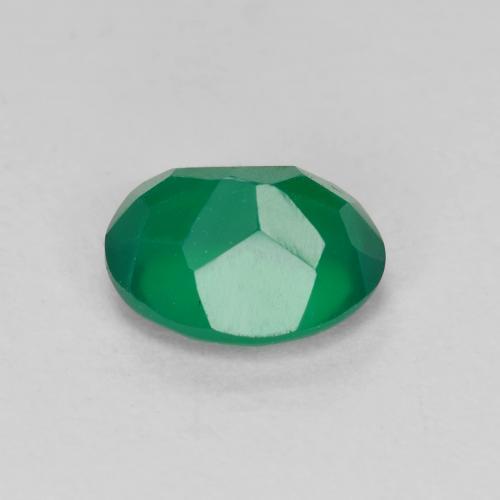 Agate vert naturelle coupe ovale, 1,04 ct, translucide