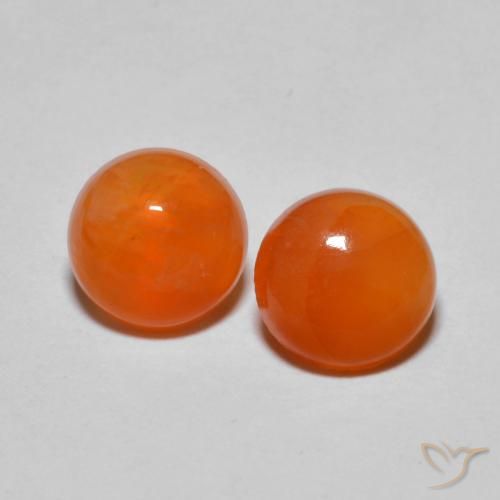 2.21ctw Naturel Orange moyen Agate, Tour, Transparent