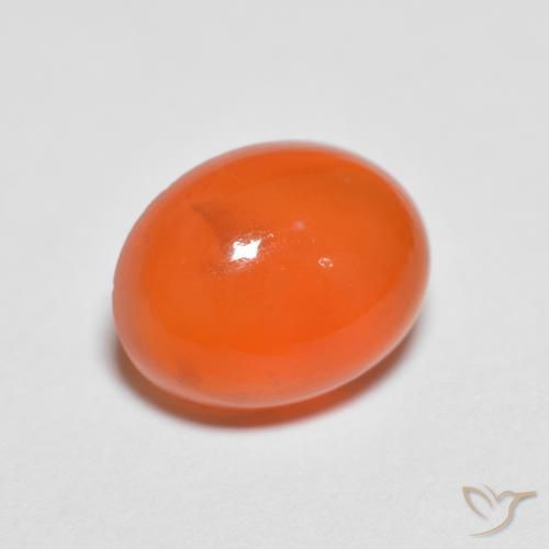 Agate Orange vif naturelle ovale, 1.93 ct, Translucide