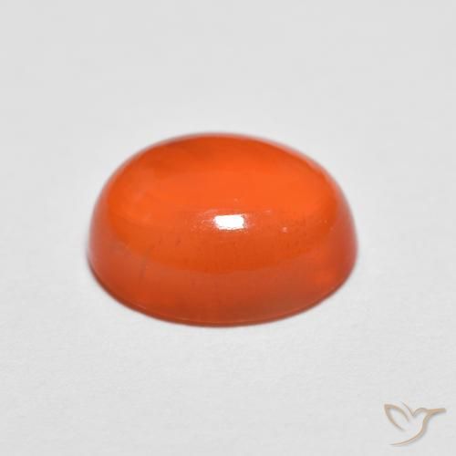 Agate Orange vif naturelle ovale, 1.93 ct, Translucide