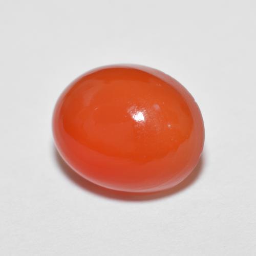 Agate Ambre orange naturelle Coupe ovale, 2.05 ct, Translucide