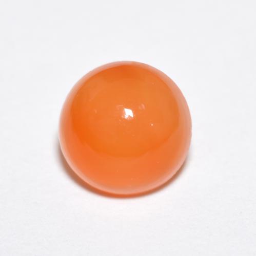 Agate orange naturelle coupe roude, 1,16 ct, translucide