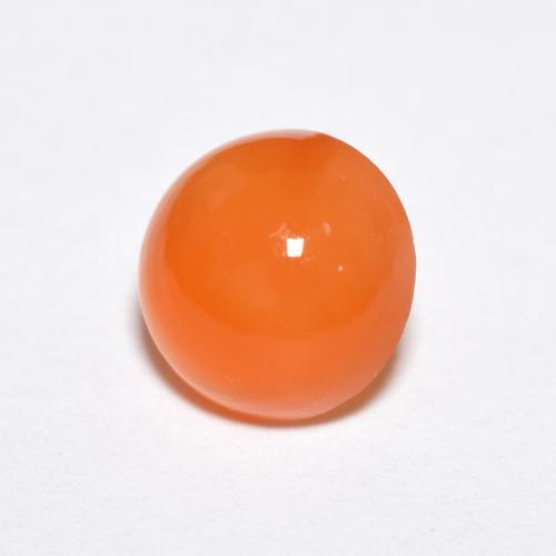 Agate orange naturelle coupe roude, 1,16 ct, translucide