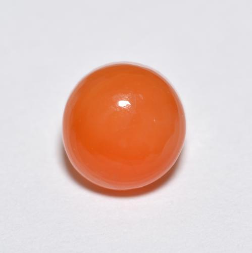 Agate orange naturelle coupe roude, 1,34 ct, translucide