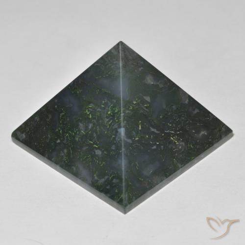 Agate Vert moyen naturelle Carré, 89.63 ct, Opaque