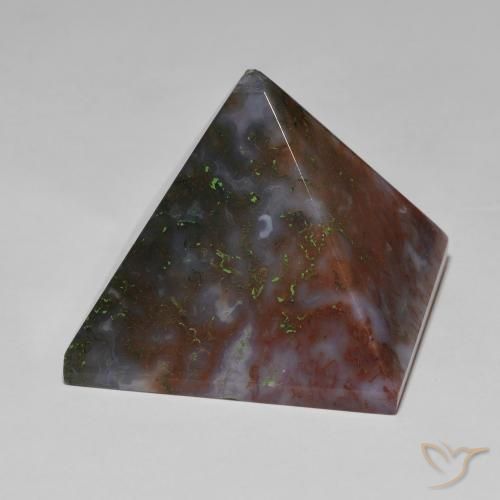 Agate Vert et rouge naturelle Carré, 105.43 ct, Opaque