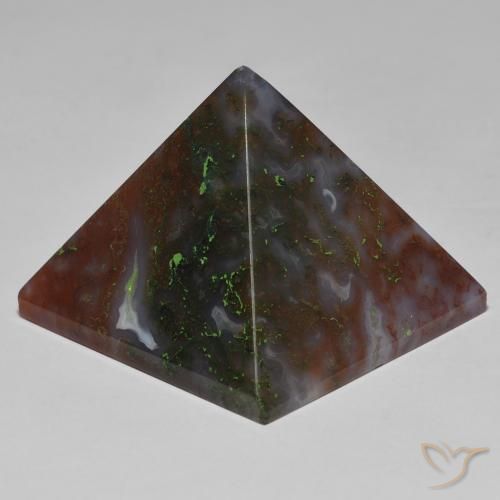 Agate Vert et rouge naturelle Carré, 105.43 ct, Opaque