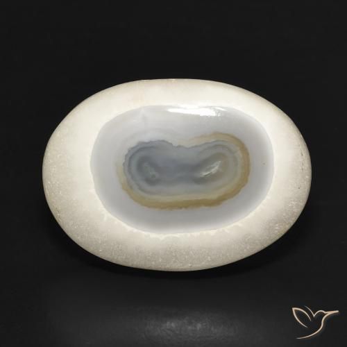 21.41ct Naturel Blanc multicolore Agate, ovale, Opaque