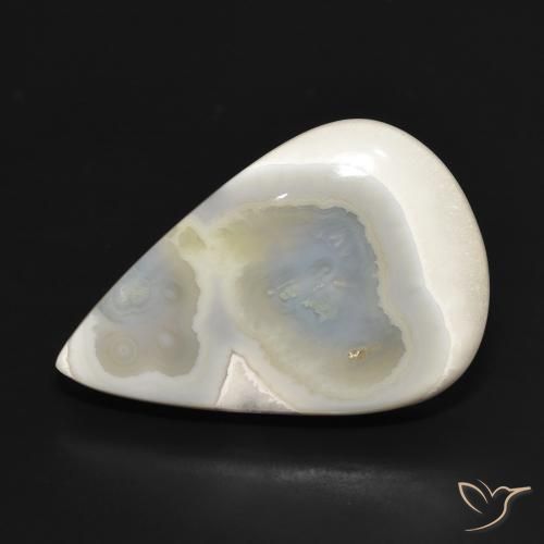 31.41ct Naturel Blanc multicolore Agate, En forme de poire, Opaque
