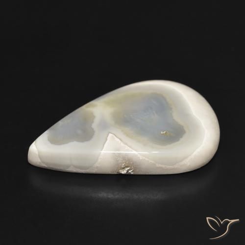 Agate Blanc multicolore naturelle En forme de poire, 31.41 ct, Opaque