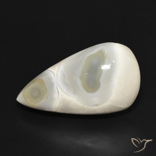 18.68ct Naturel Blanc multicolore Agate, En forme de poire, Opaque