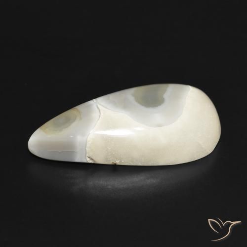 Agate Blanc multicolore naturelle En forme de poire, 18.68 ct, Opaque