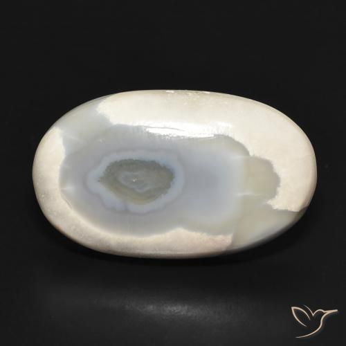 24.26ct Naturel Blanc multicolore Agate, ovale, Opaque