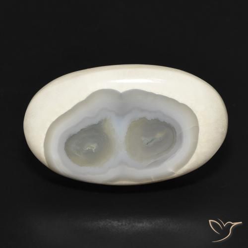 23.13ct Naturel Blanc multicolore Agate, ovale, Opaque