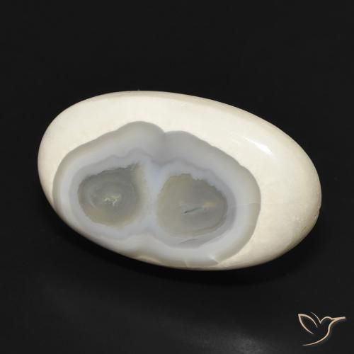 Agate Blanc multicolore naturelle ovale, 23.13 ct, Opaque