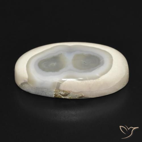 Agate Blanc multicolore naturelle ovale, 23.13 ct, Opaque