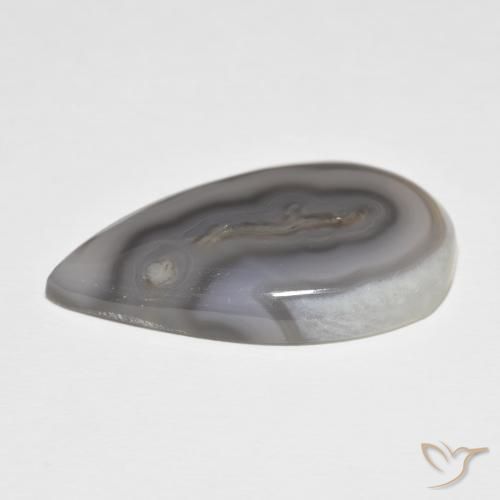 Agate Blanc multicolore naturelle En forme de poire, 33.88 ct, Opaque