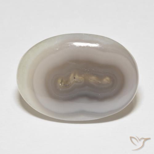 34.15ct Naturel White Cream Agate, ovale, Opaque