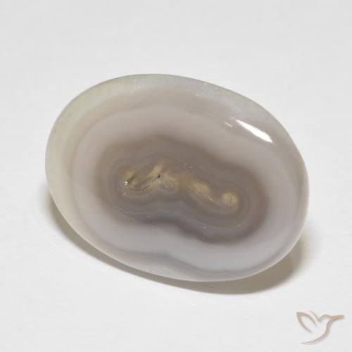 Agate White Cream naturelle ovale, 34.15 ct, Opaque