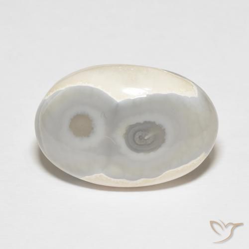 18.84ct Naturel Blanc multicolore Agate, ovale, Opaque