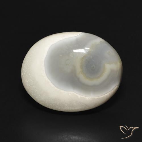 14.96ct Naturel Blanc multicolore Agate, ovale, Opaque