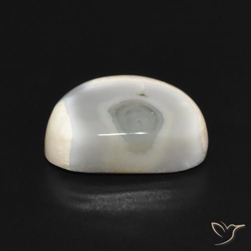 Agate Blanc multicolore naturelle Fantaisie, 6.67 ct, Opaque