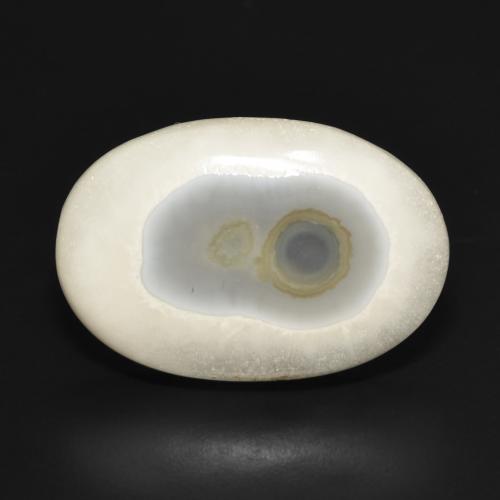 19.82ct Naturel Blanc multicolore Agate, ovale, Opaque