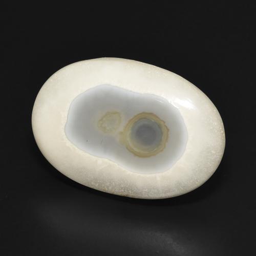 Agate Blanc multicolore naturelle ovale, 19.82 ct, Opaque