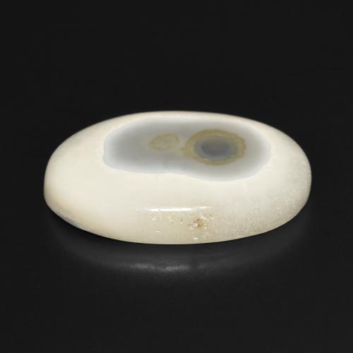 Agate Blanc multicolore naturelle ovale, 19.82 ct, Opaque